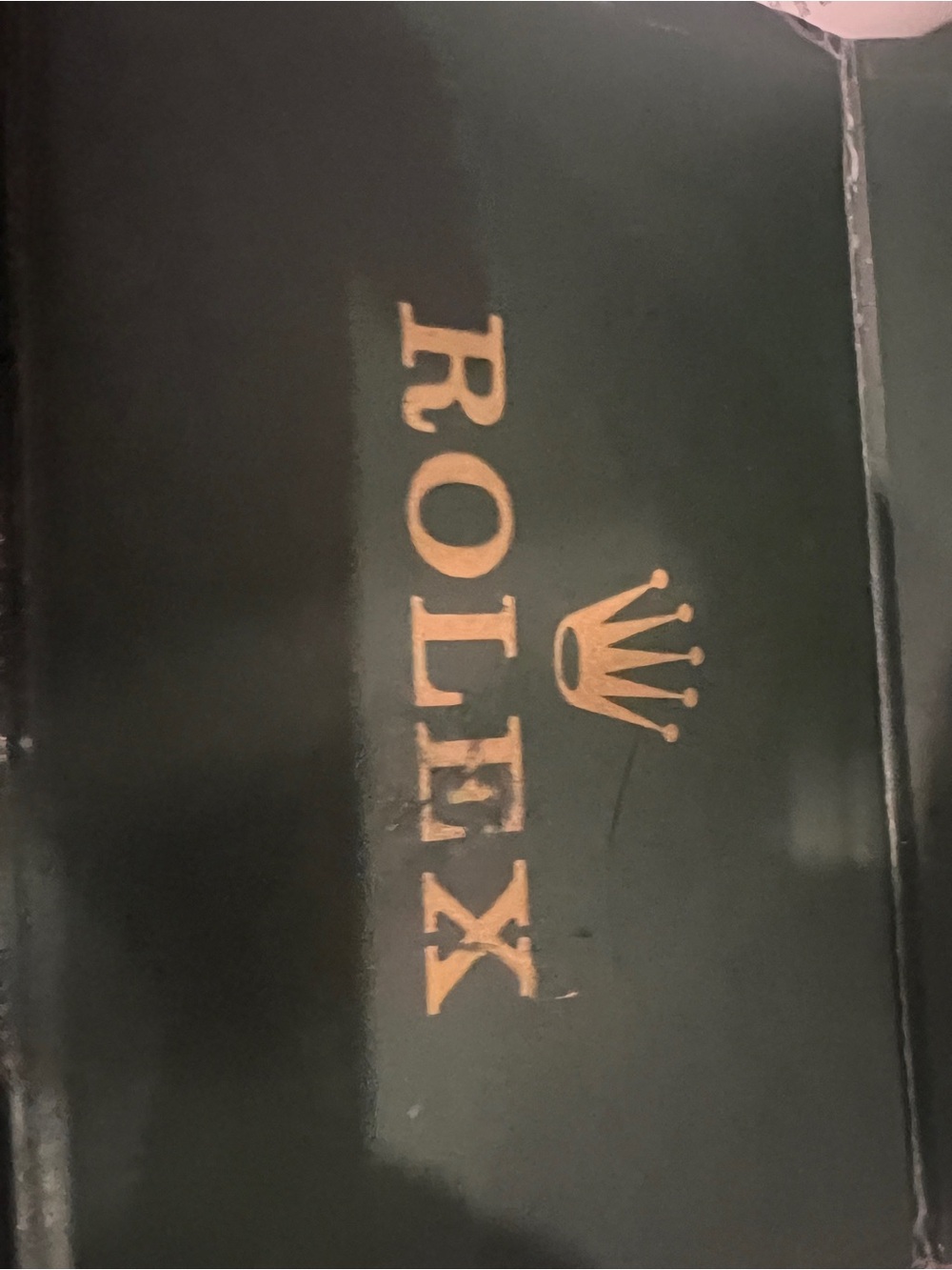 Rolex Gold Logo Wall Art on Green Panel